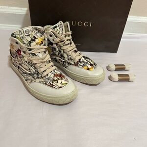 Gucci men’s multi color floral high tops